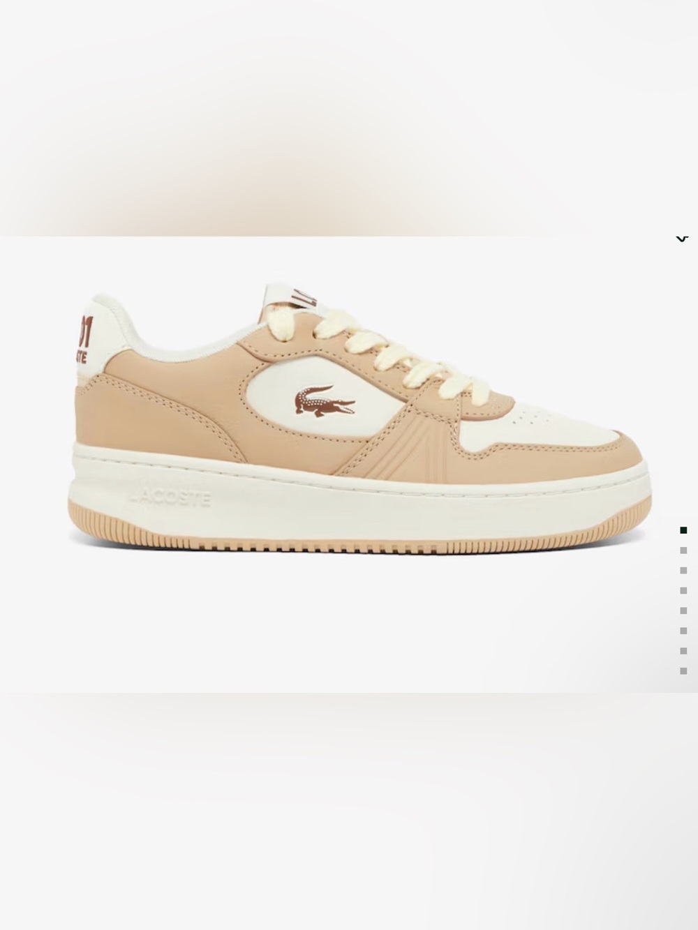 Lacoste Women's Leather Sneakers in Cream and Tan